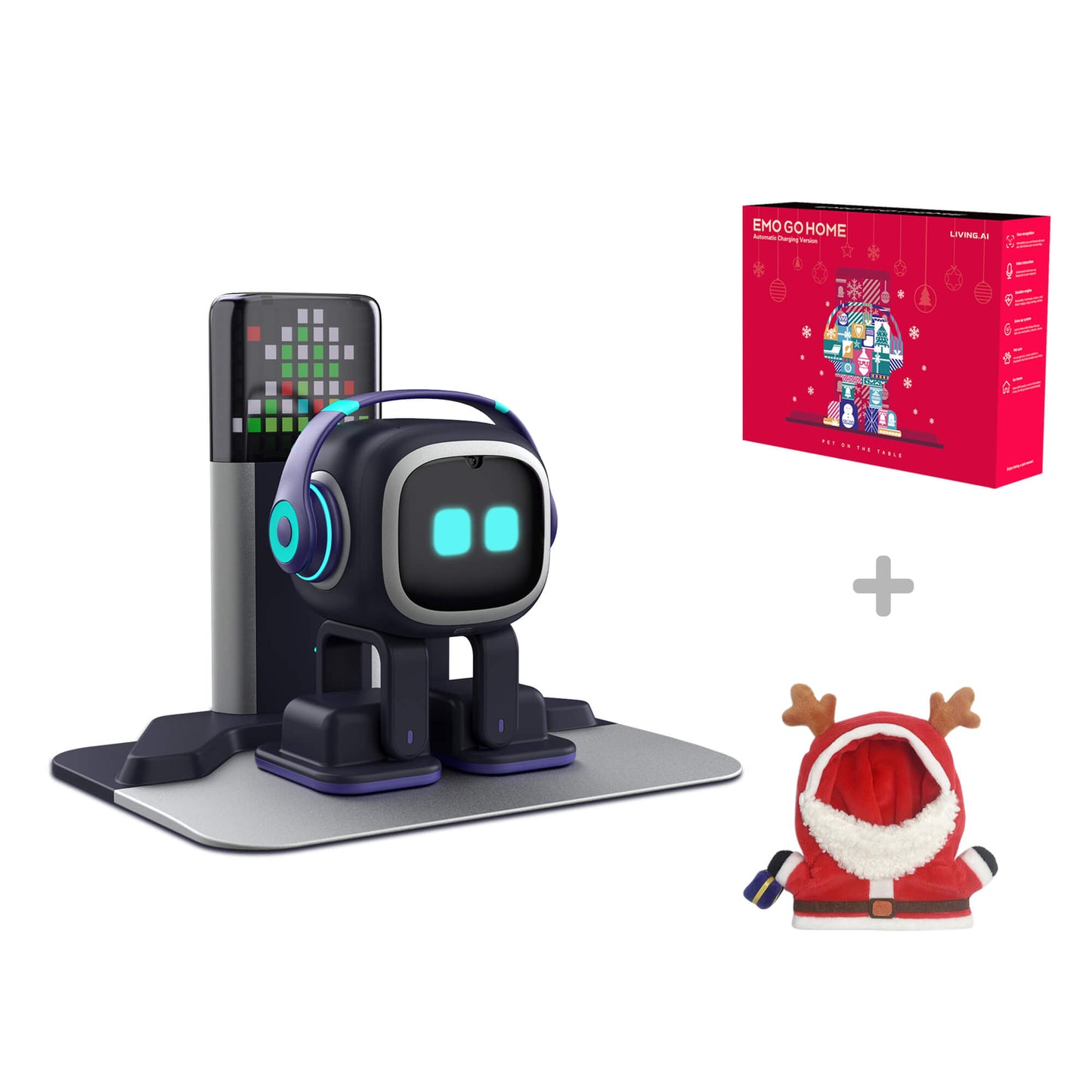 EMO Go Home Robot, AI-skrivbordsdjur med laddningsdocka, Living.AI