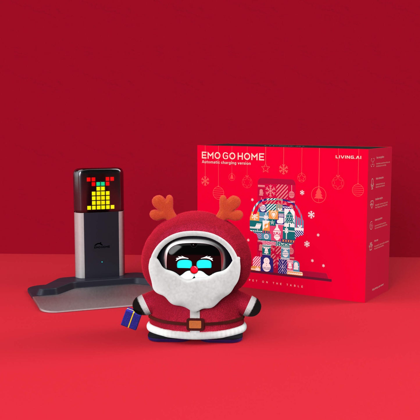 EMO Go Home Robot, AI-skrivbordsdjur med laddningsdocka, Living.AI