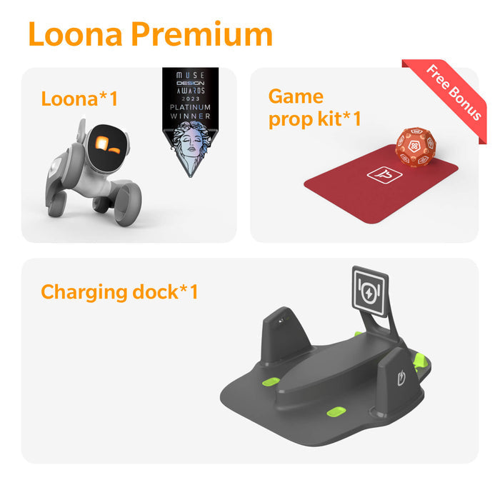 Loona Premium Smart Robot, AI PETBOT med laddningsdocka, KEYi Tech